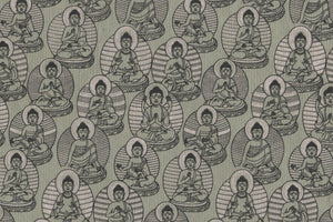 Buddhas Pink & Black on Gray Handmade Paper | Rickshaw Recycle