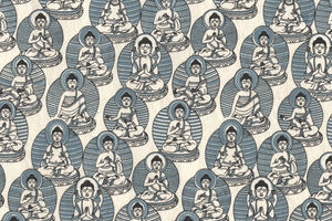 Buddhas Slate & Black on White Handmade Paper | Rickshaw Recycle