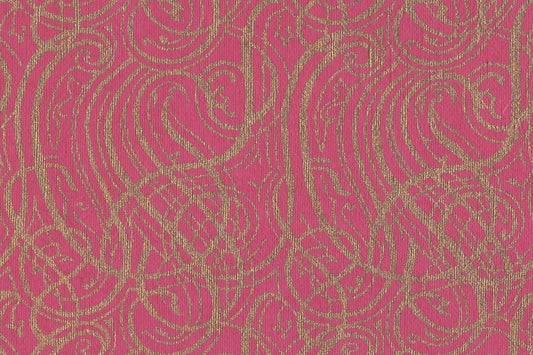 Gold On Dark Pink Calligraphy Printed Handmade Paper Online