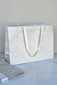 Calligraphy Print White Large Handmade Paper Gift Bags Online