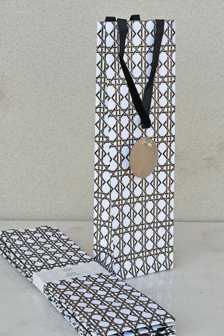 Artdeco Print White Handmade Paper Bottle Gift Bags Online