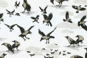 Crows Gray & Black on White Handmade Paper | Rickshaw Recycle