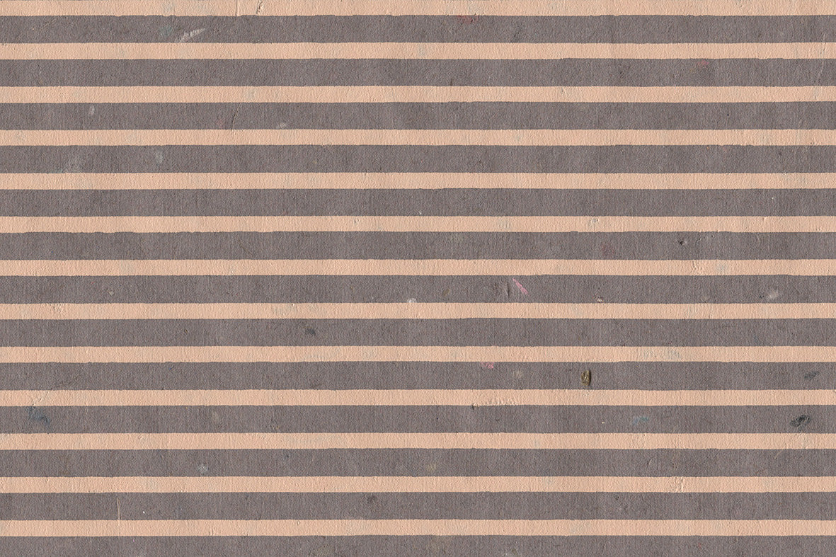 Peach On Quail Brown Stripes Printed Handmade Paper Online