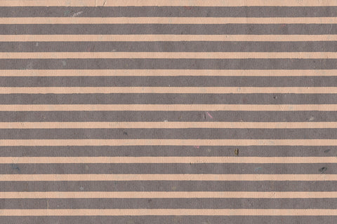 Stripes: Peach on Brown Handmade Paper | Rickshaw Recycle