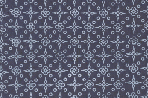 White on Navy Blue Bandhni Geometric Printed Handmade Paper Online