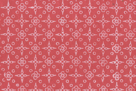 Bandhni Geometric White on Red Handmade Paper | Rickshaw Recycle