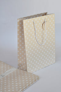 Blush Dots Grid on Ivory Large Handmade Paper Gift Bags Online