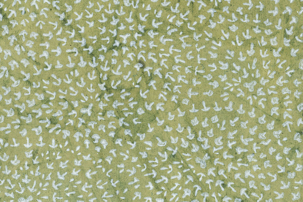Tree Circulars White on Cactus Green Batik | Rickshaw Recycle