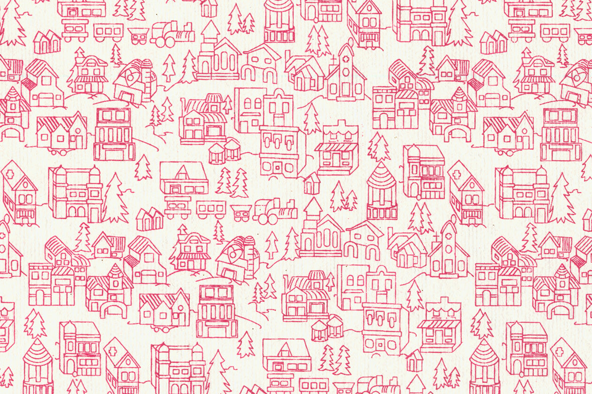 Dutch Houses: Red on Ivory Handmade Paper | Rickshaw Recycle