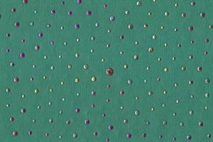 Dot Grid: Multi Dew Drop on Green Handmade | Rickshaw Recycle