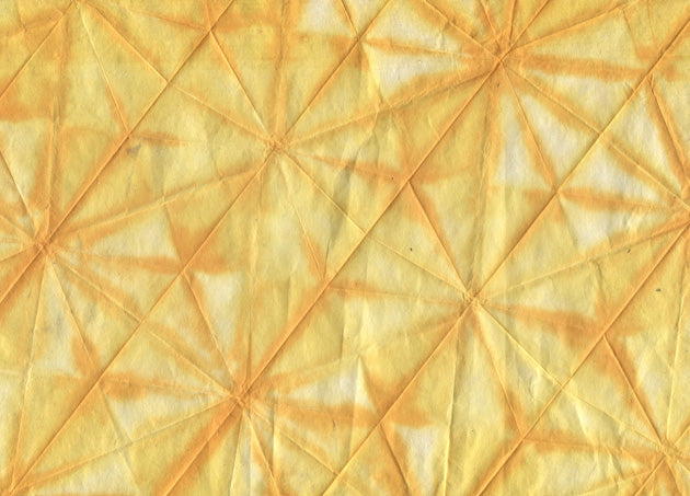 Spider Web Grid Dyed: Yellow Orange on Natural Daphne