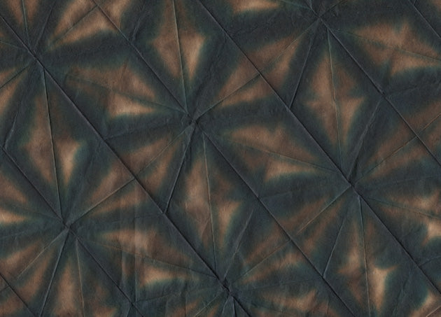 Spider Web Grid Dyed Brown & Phirozi Handmade Paper Gift Wrap Online