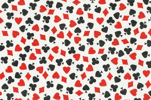 Playing Card Suits: Red & Black on White Handmade | Rickshaw Recycle