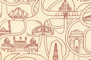 Delhi Ring Roads Brick on Jute Handmade Paper | Rickshaw Recycle
