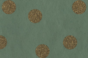 Glitter Dots Gold On Emerald Green Handmade Paper Gift Wrap Online