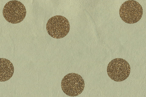 Glitter Dots Gold On Light Jade Handmade Paper Gift Wrap Online