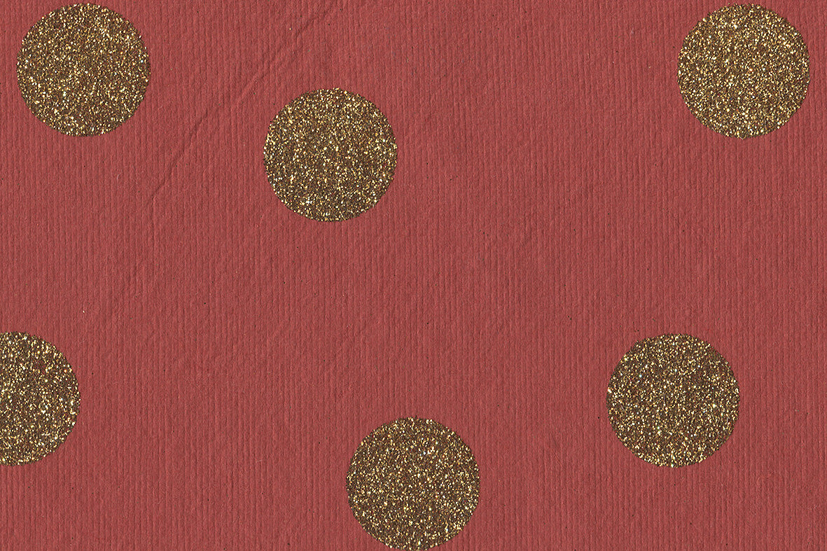 Glitter Dots Gold On Imperial Red Handmade Paper Gift Wrap Online