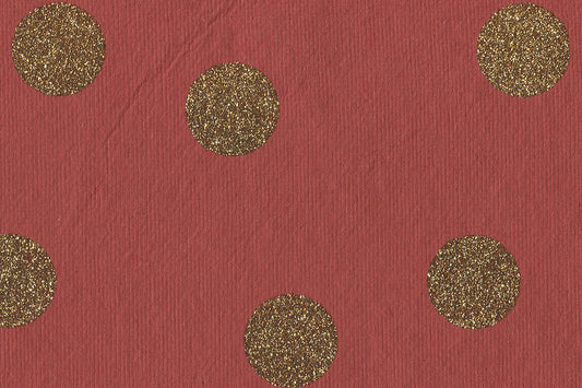 Glitter Dots Gold On Imperial Red Handmade Paper Gift Wrap Online