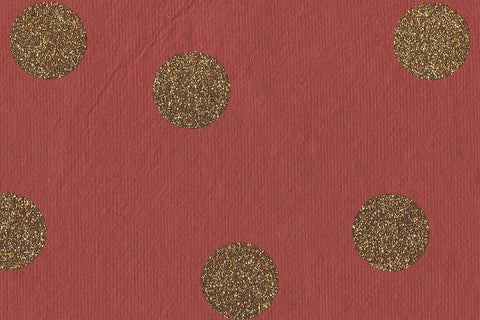 Glitter Dots Gold On Imperial Red Handmade Paper Gift Wrap Online