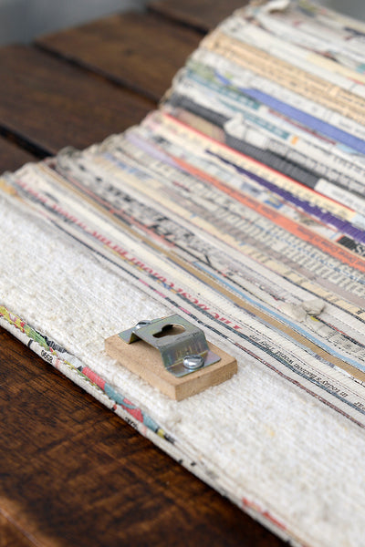 Edition Wall Art, Newspaper Surface & Coloured Canvas Centre, 41x41