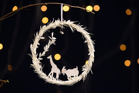 Animals & Leaves Handmade Paper Christmas Wreath Online