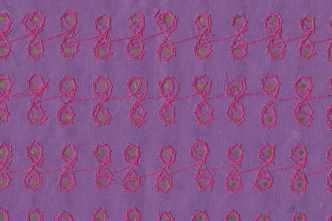 Kollam Embroidery: Pink on Purple Handmade | Rickshaw Recycle