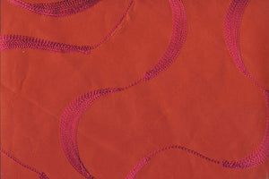 Stitched Festoons: Magenta Satin on Red | Rickshaw Recycle