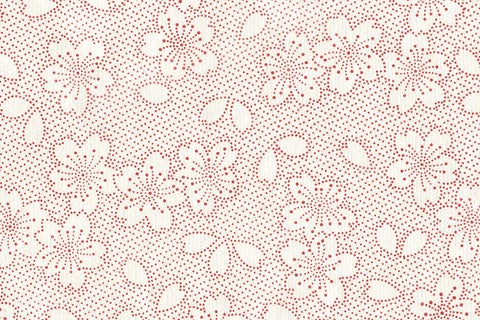 Picotage: Red Blossom on Warm White Handmade Paper ~100gsm Set of 5 50X70cm each
