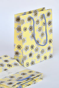  Lilac Blossoms on Yellow Medium Handmade Paper Gift Bag Online