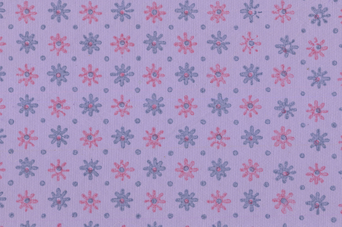 Pink & Denim On Lilac French Flower Printed Handmade Paper Online