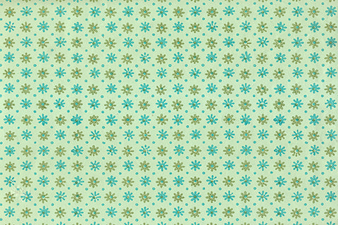 French Flower: Teal & Moss on Light Green Handmade Paper ~100gsm Set of 5 50X70cm each