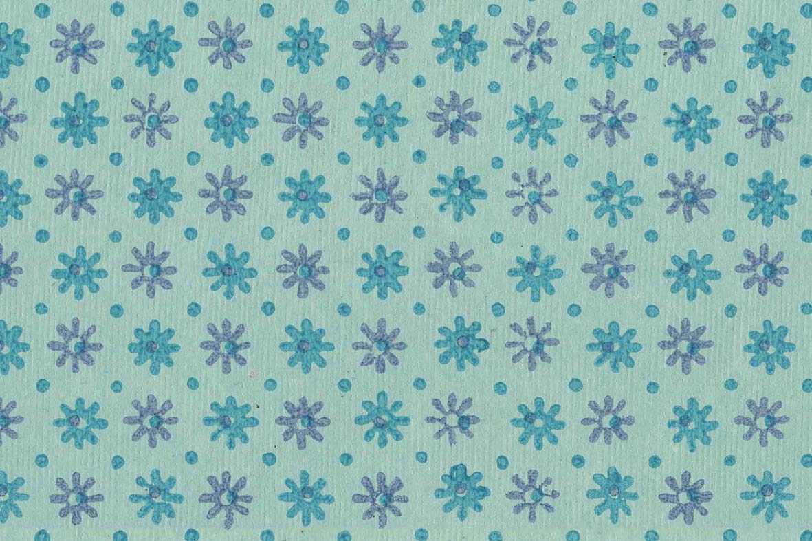 Teal & Denim on Ether Blue French Flower Printed Handmade Paper Online