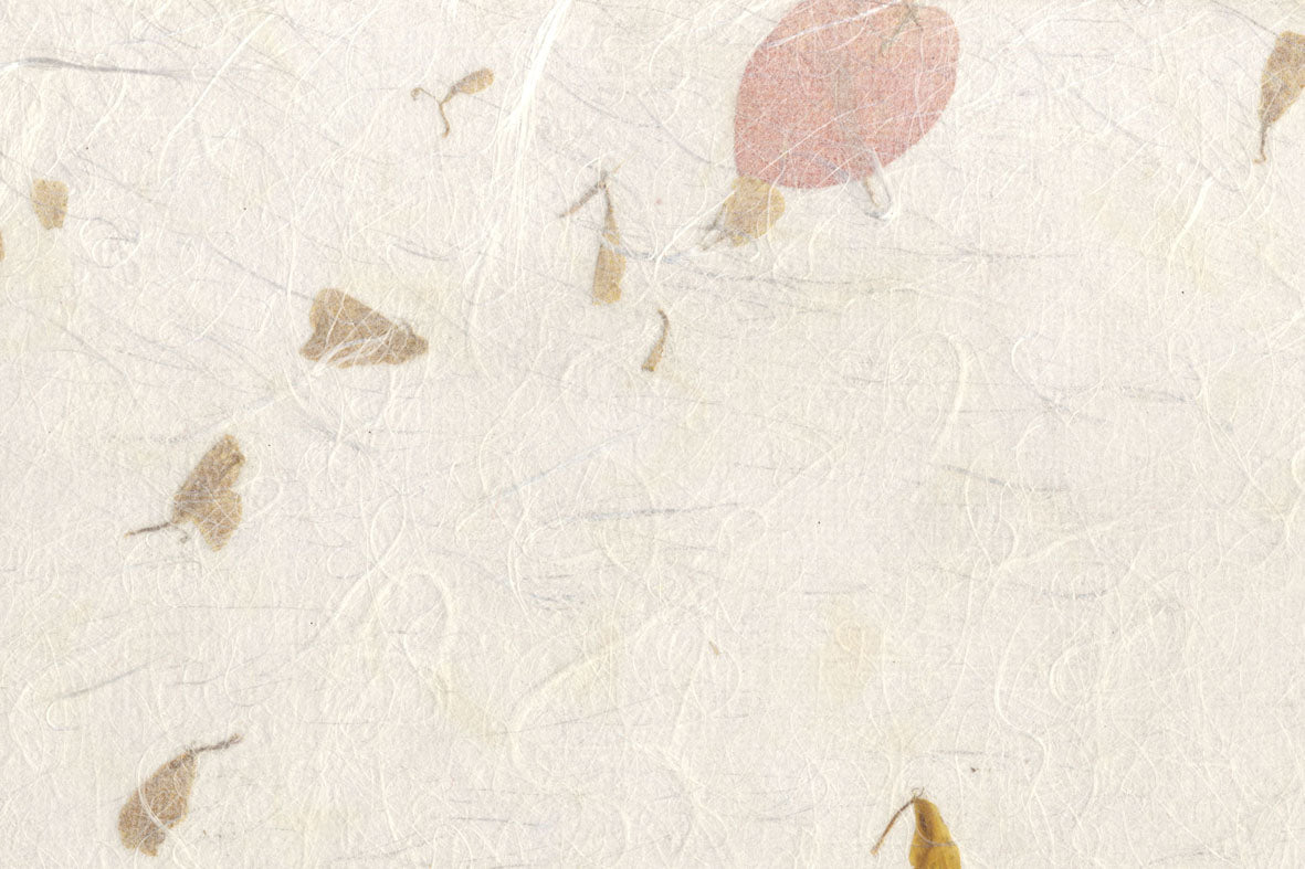 White Silk with Sandwiched Marigold Silk fibre ~40gsm, Set of 5, 56X76cm each