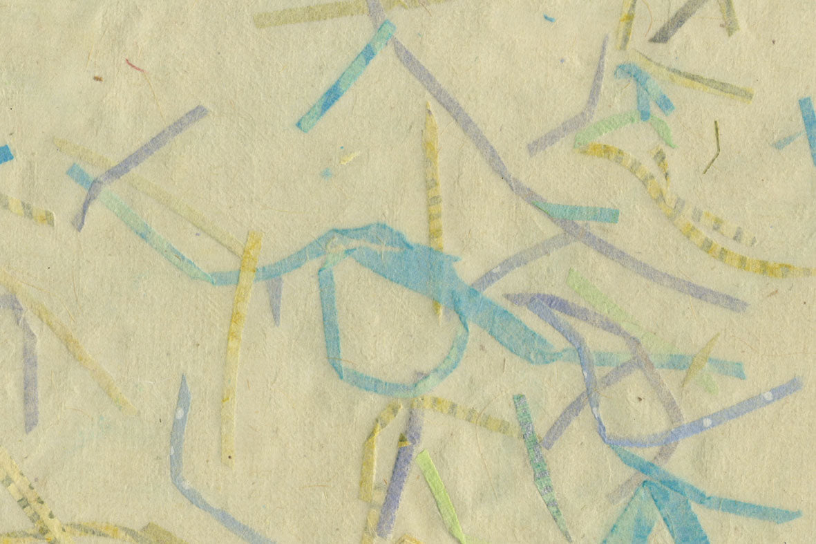 Natural Banana & Green/Turq Mix Strips  Paper | Rickshaw Recycle