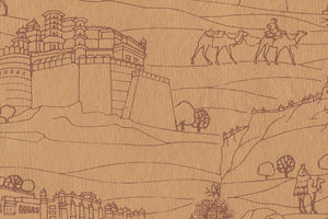 Rajasthan Forts Rust on Ochre Handmade Paper | Rickshaw Recycle