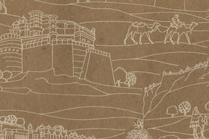 Forts Print Off White on Clay Handmade Paper | Rickshaw Recycle