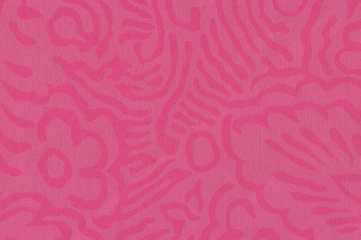 Flower Jaal: Pink on Azalea Pink Handmade Paper ~100gsm Set of 5 50X70cm each