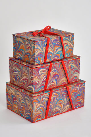 Festive Giving: Flip Top Gift Boxes Marbling Prints