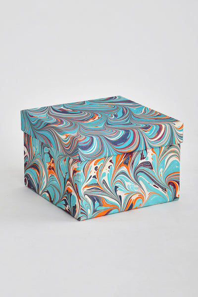 Festive Giving: Square Gift Boxes Marbling Prints