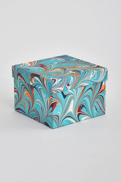 Festive Giving: Square Gift Boxes Marbling Prints