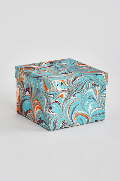 Festive Giving: Square Gift Boxes Marbling Prints