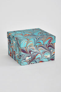 Festive Giving: Square Gift Boxes Marbling Prints