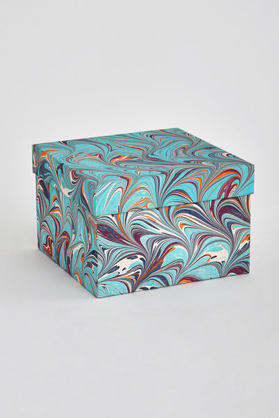 Festive Giving: Square Gift Boxes Marbling Prints