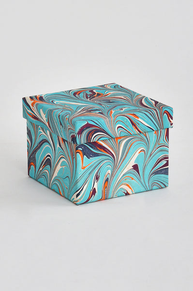 Festive Giving: Square Gift Boxes Marbling Prints