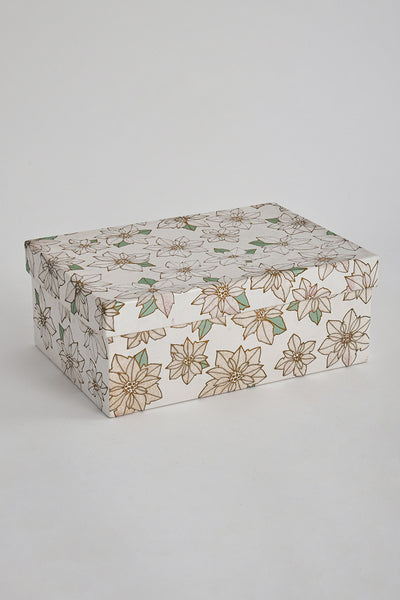Poinsettia Deep Handmade Paper Rectangular Gift Box Online