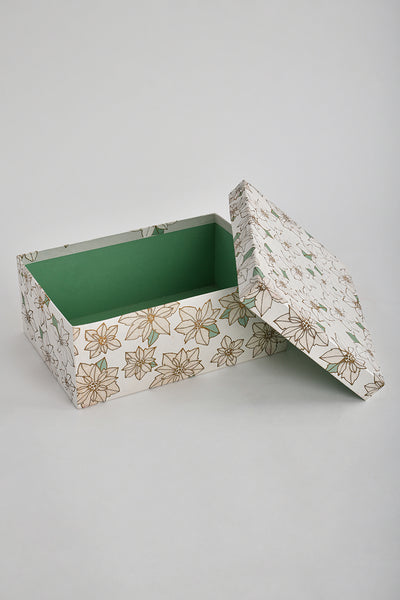 Poinsettia Deep Handmade Paper Rectangular Gift Box Online