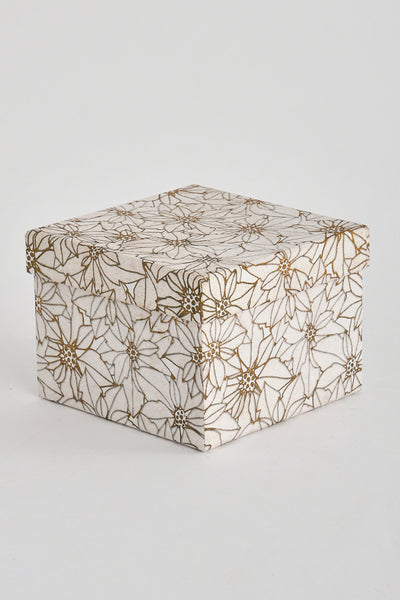 Festive Giving: Square Gift Boxes Poinsettia Prints