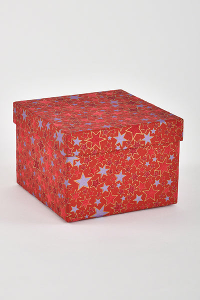Festive Giving: Square Gift Boxes Stars Prints
