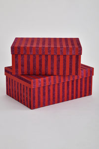 Stripes Handmade Paper Rectangular Gift Box Online