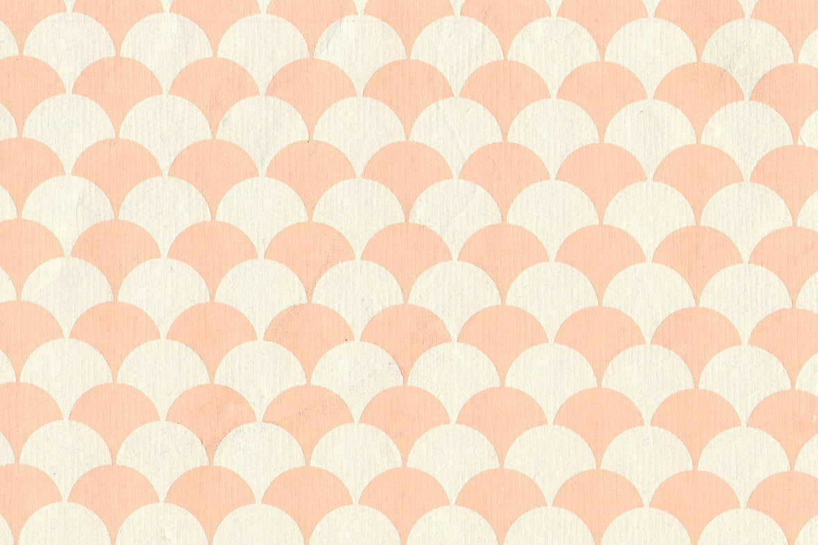Fan Grid: Orange on White Ivory Handmade Paper ~100gsm Set of 5 50X70cm each